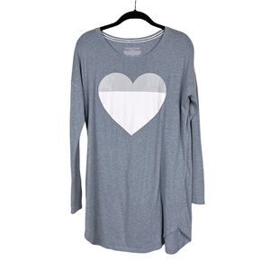 Victoria's Secret Gray Heart Round Hem Nightgown Pajama Loungewear Sleepshirt XS
